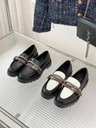 Louis Vuitton Monogram Chain Loafers Black