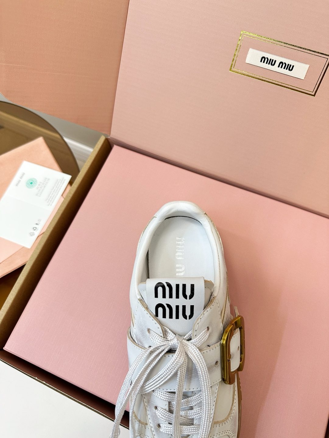 Miu Miu White Leather Low-Top Sneaker