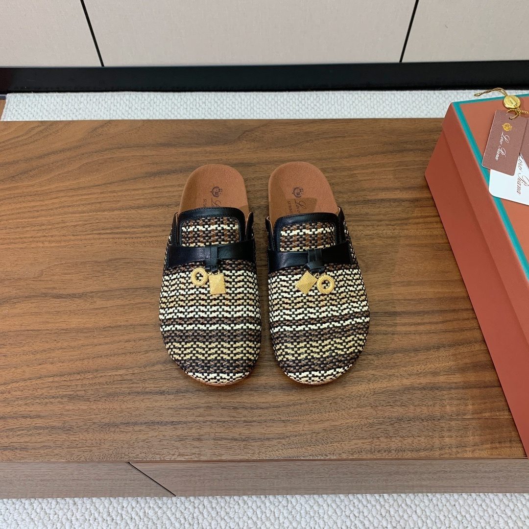 Loro Piana Woven Leather Clochard Mules