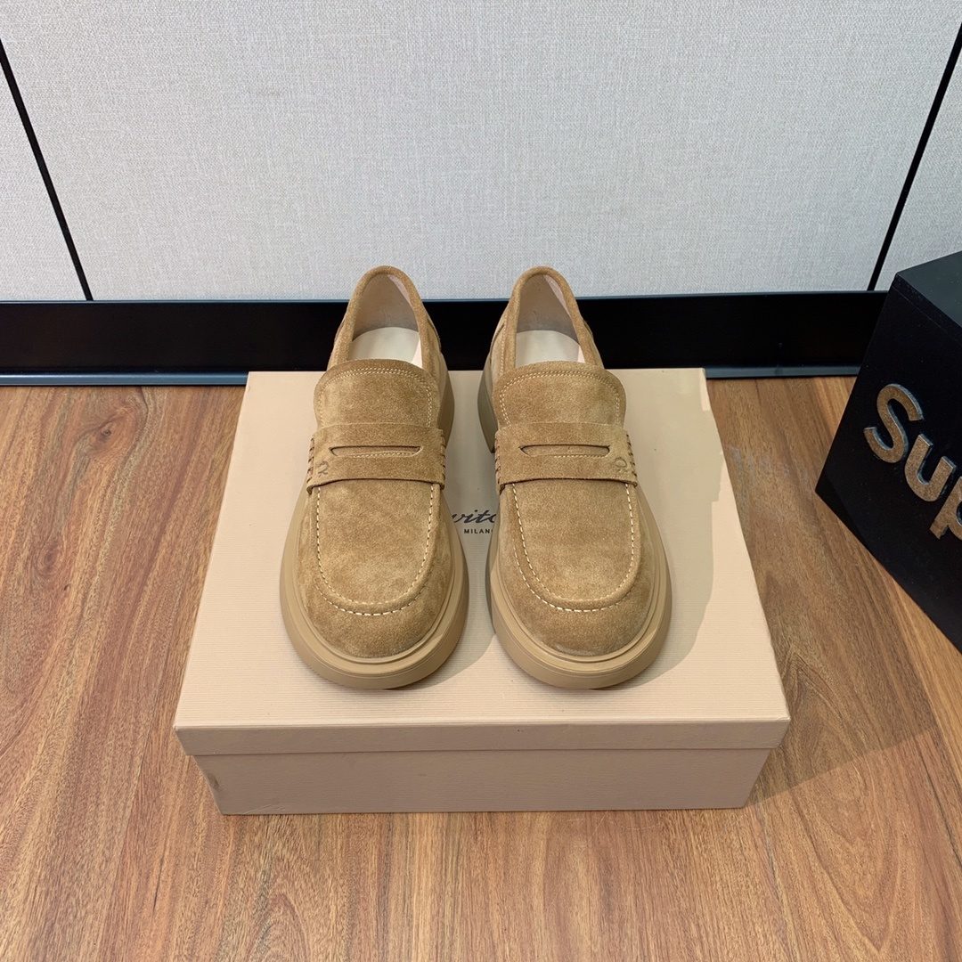 Gianvito Rossi Suede Platform Loafers