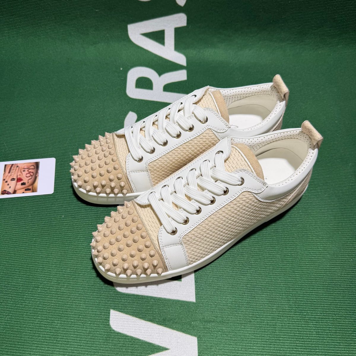 Christian Louboutin Junior Orlato Spike Cream