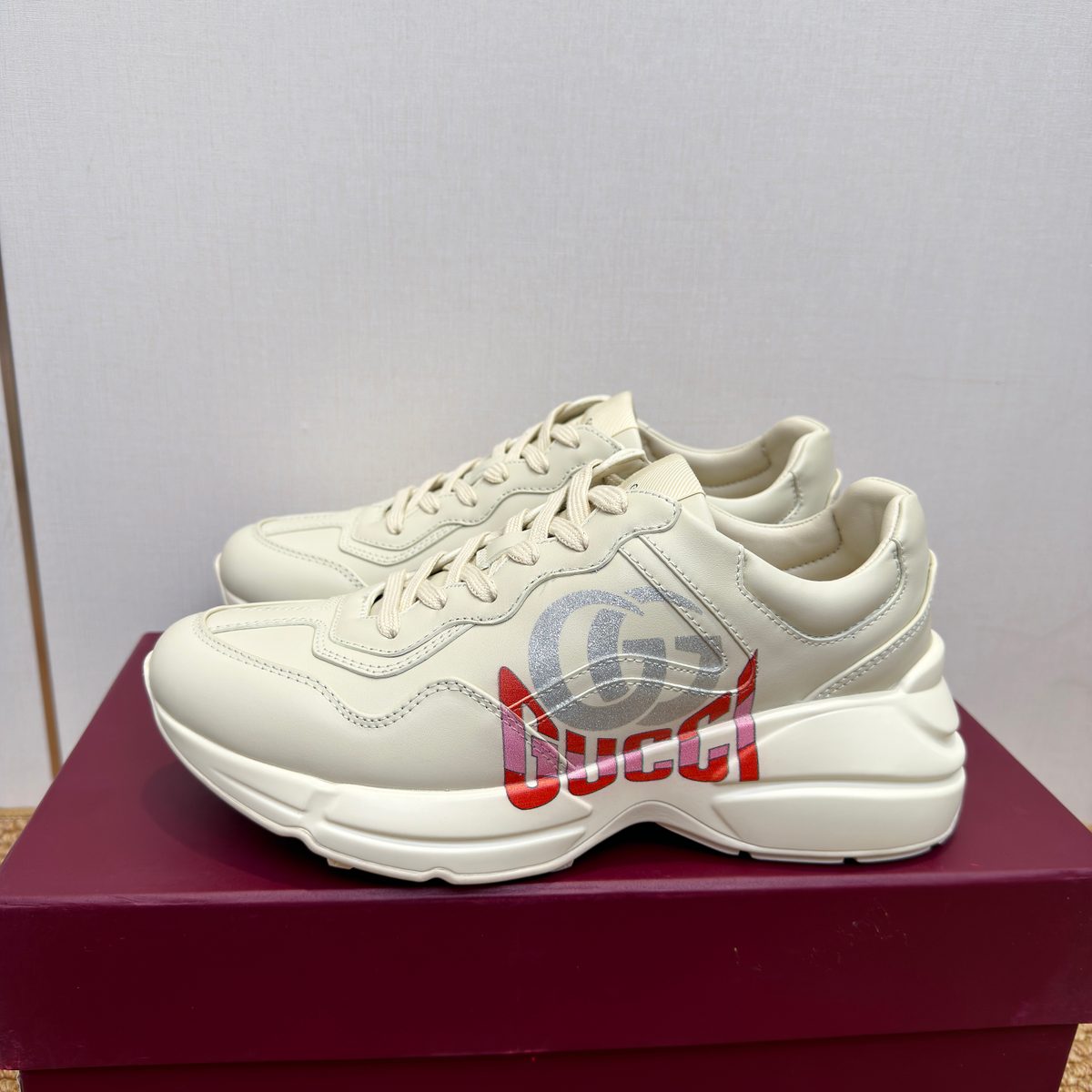 Gucci Rhyton Chunky Leather Sneaker