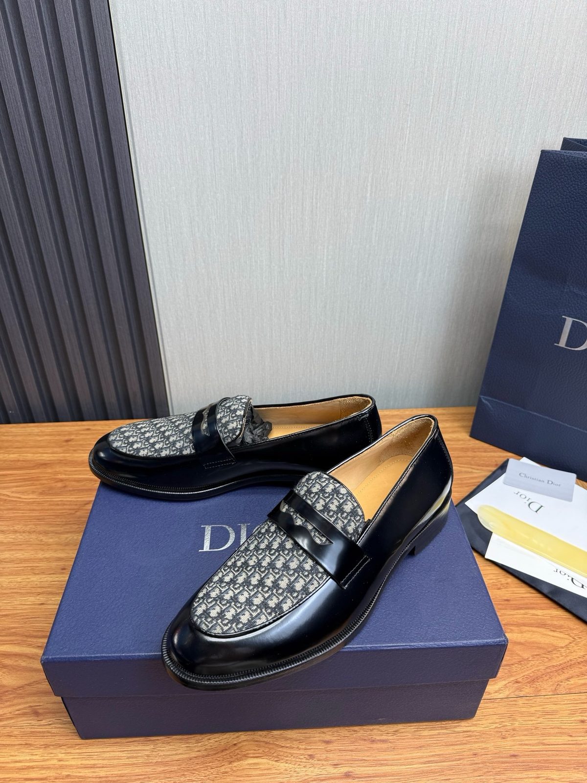 Dior Oblique Loafer with Black Leather Trim