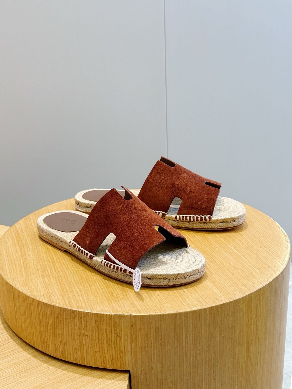 Hermès Suede Espadrille Slide Sandals