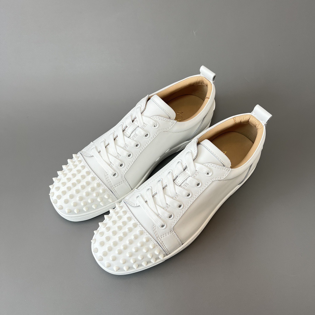 Louboutin Spike Low-Top Leather Sneakers