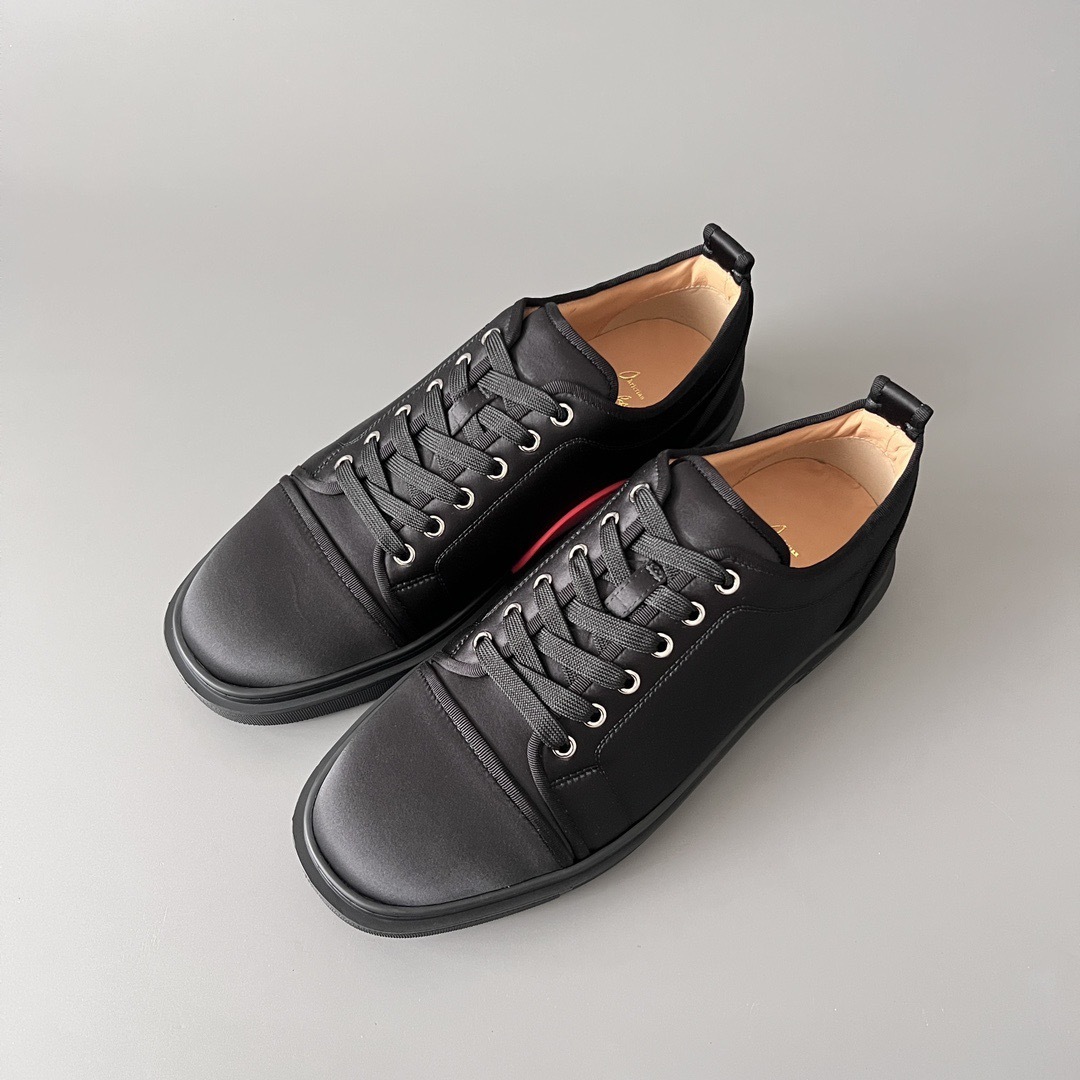 Christian Louboutin Black Leather Low-Top Sneakers