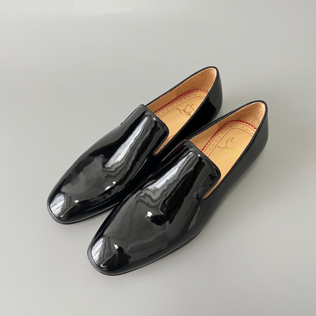 Louboutin Patent Leather Loafers Black