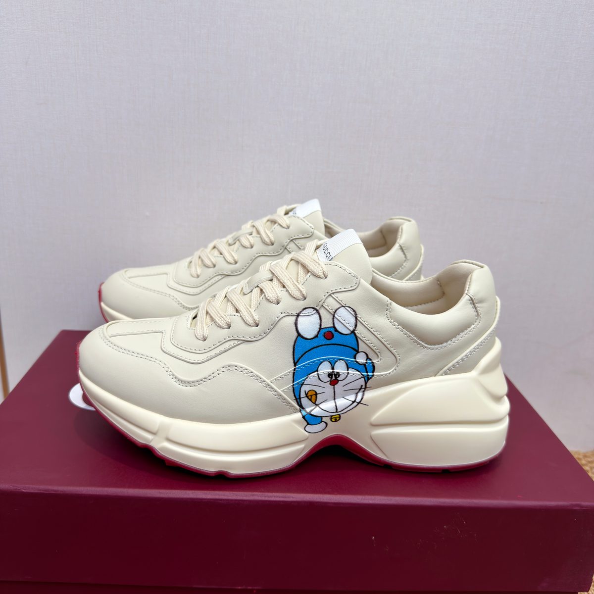 Doraemon x Unknown Brand Chunky Sneaker White Red