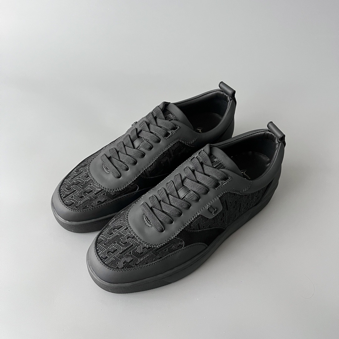 Christian Louboutin Black Leather Sneakers