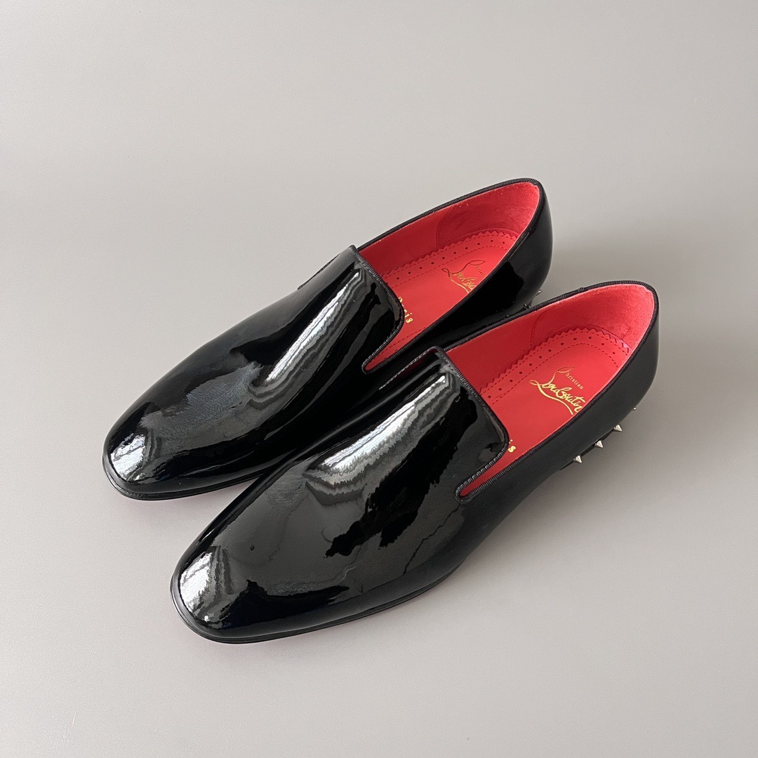 Louboutin Patent Leather Loafers Black