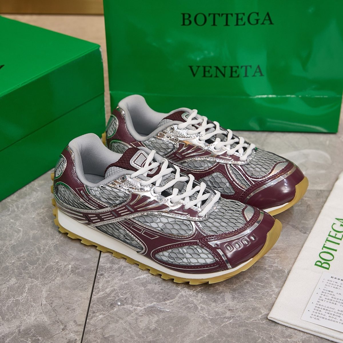 Bottega Veneta Wing-Print Leather Sneaker