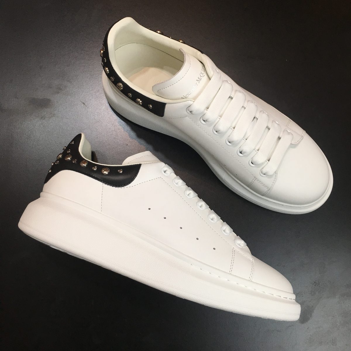 Alexander McQueen Oversized Sneaker White Black Studded