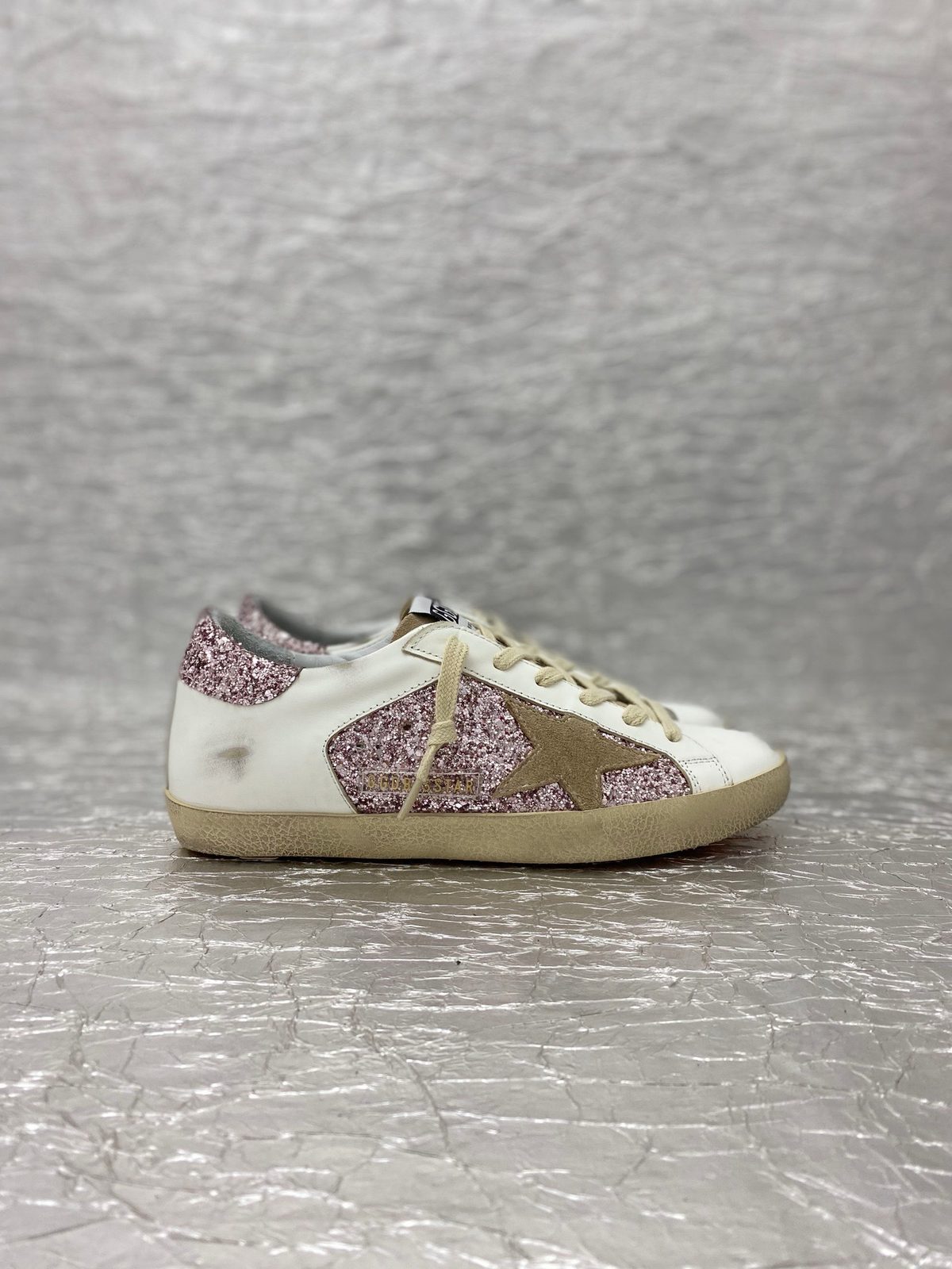 Golden Goose Glitter Star Leather Sneakers