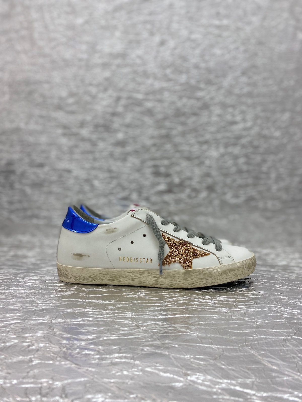 Golden Goose Super-Star White Leather Gold Glitter