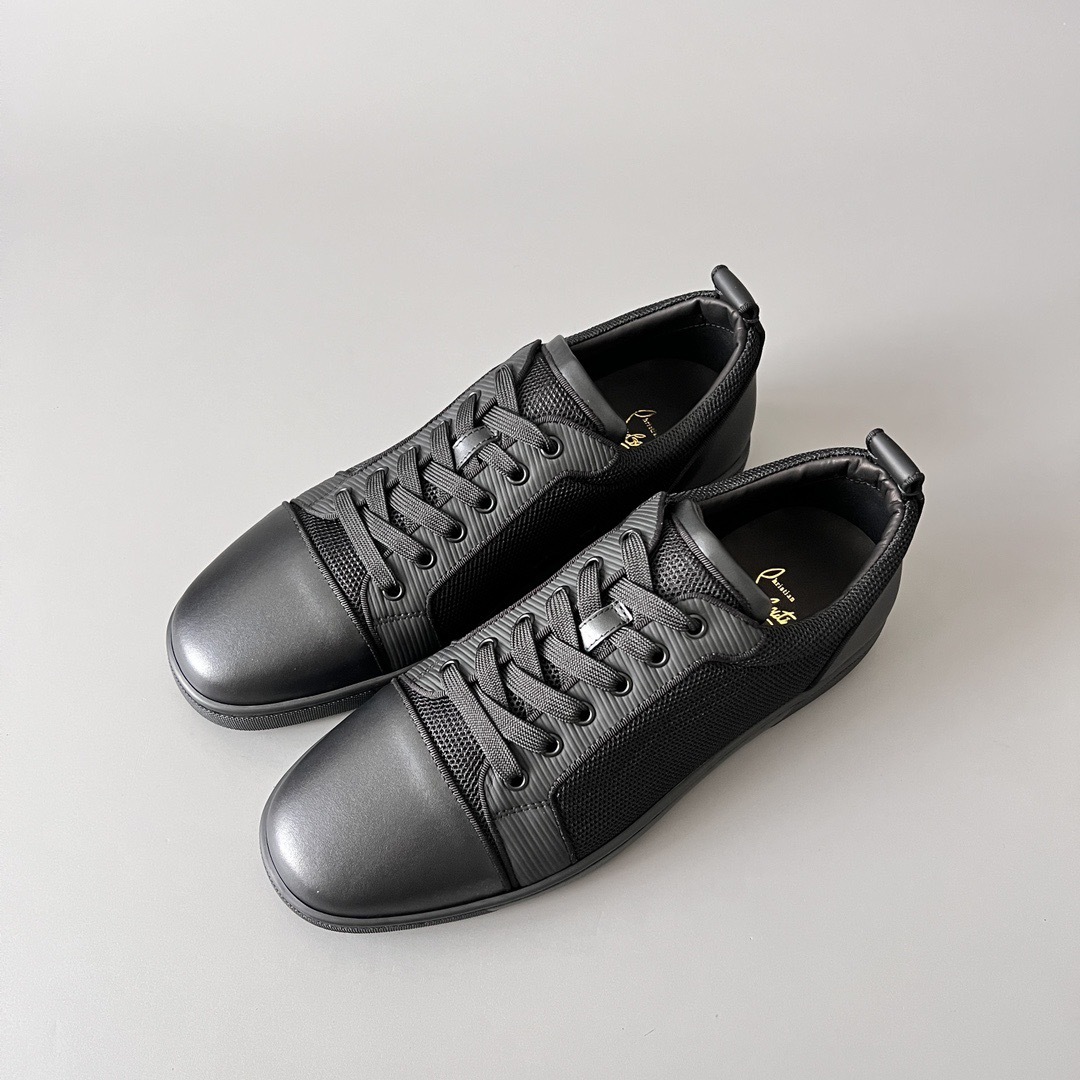 Christian Louboutin Black Leather Sneakers