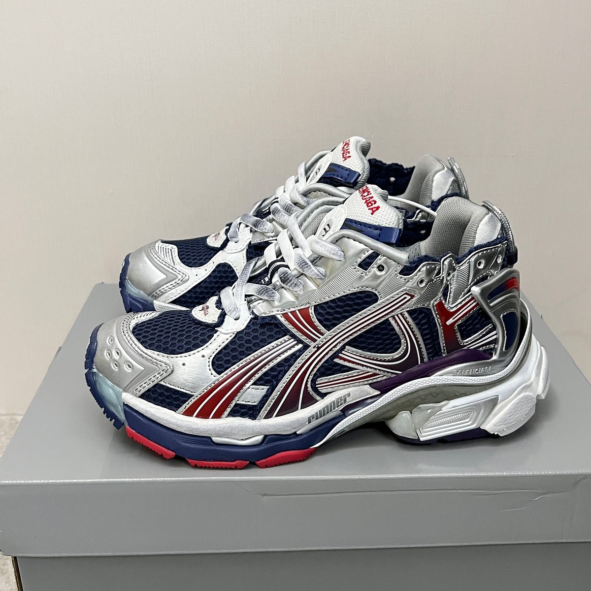 Balenciaga Triple S Sneakers Navy Red White