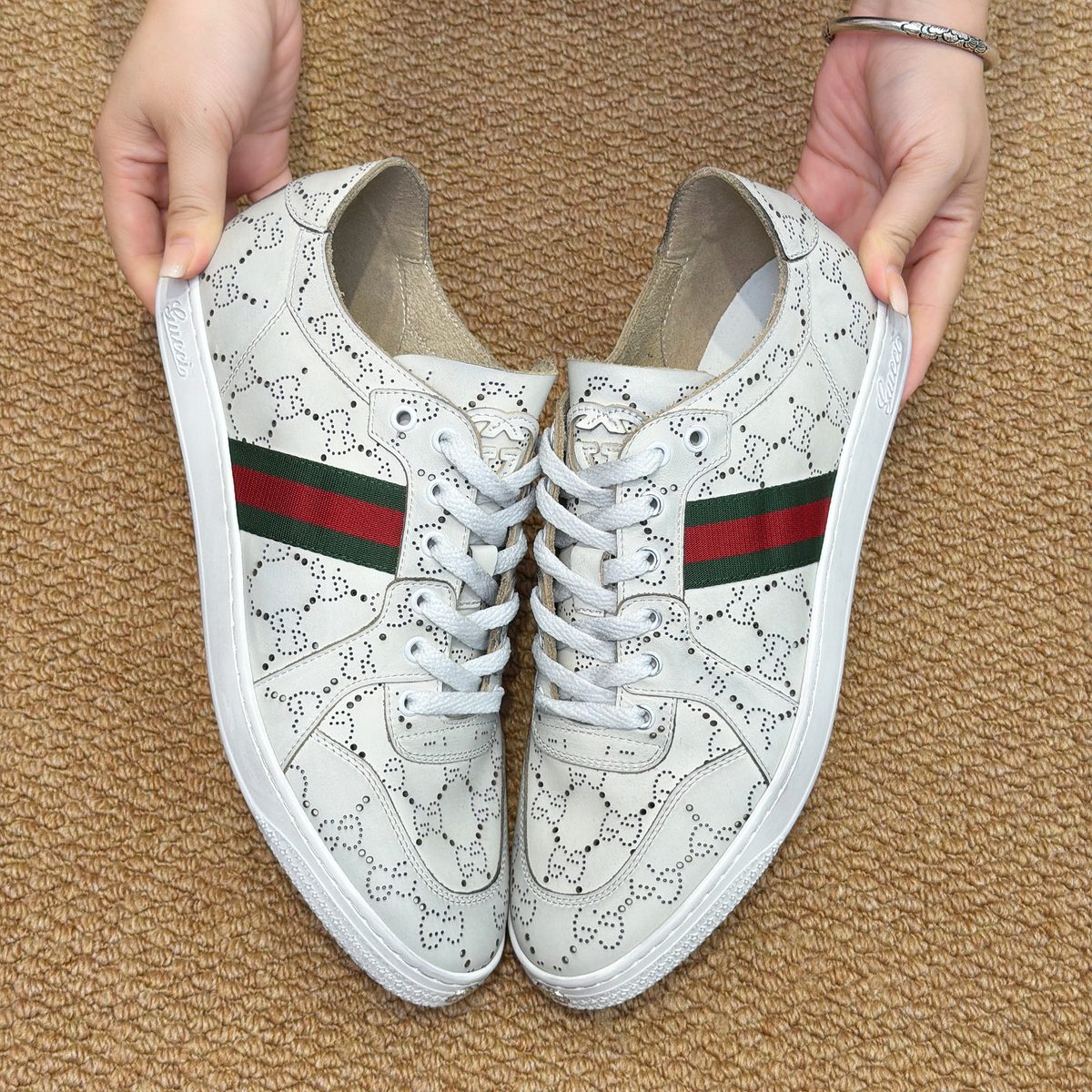 Gucci Ace Perforated Leather Low-Top White