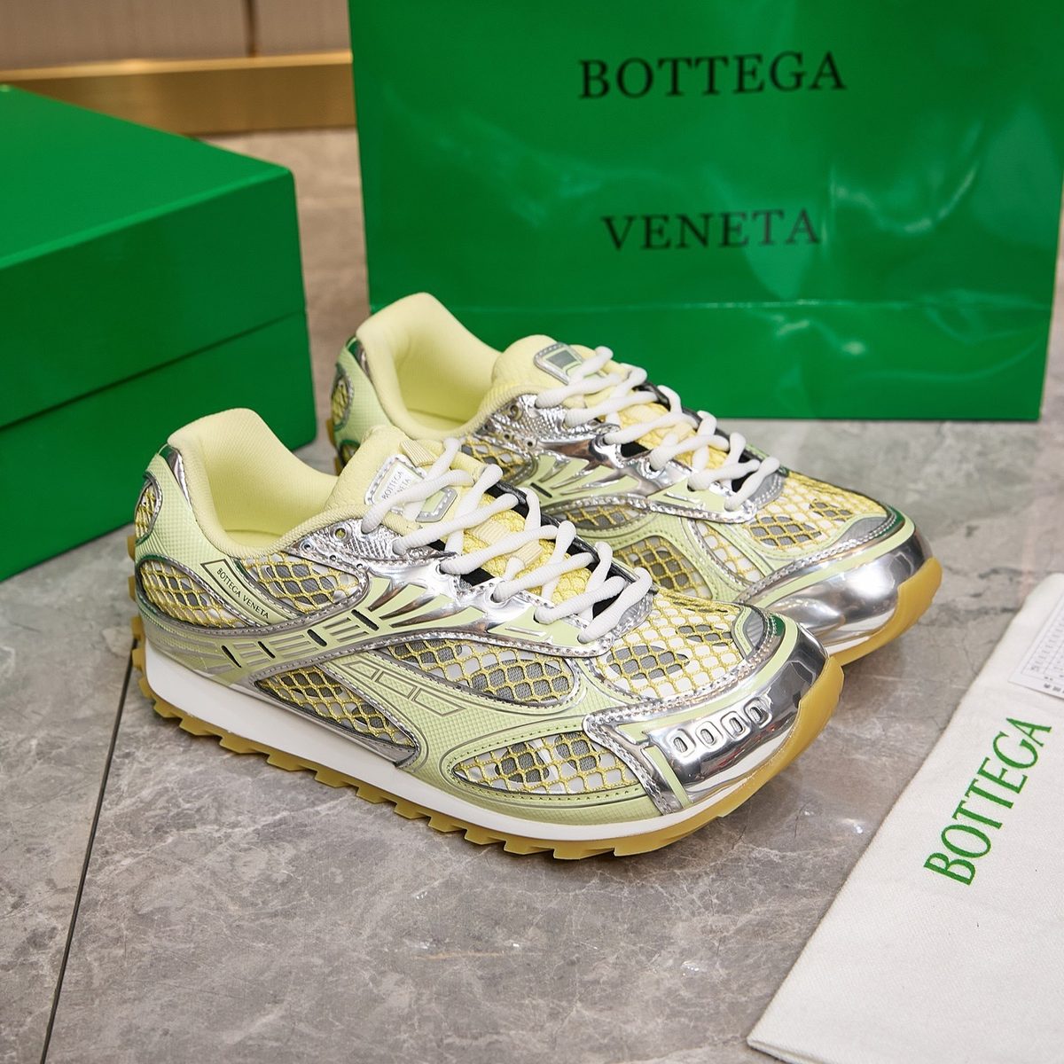 Bottega Veneta Metallic Lace Runner Sneaker