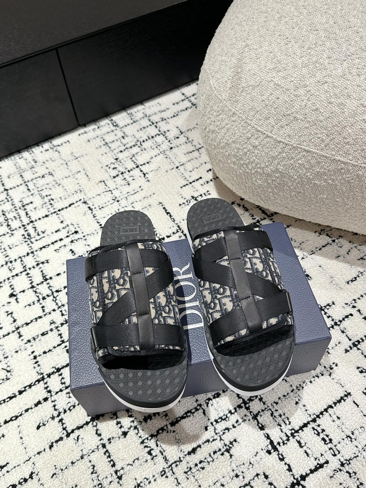 Dior Oblique Monogram Slide Sandals