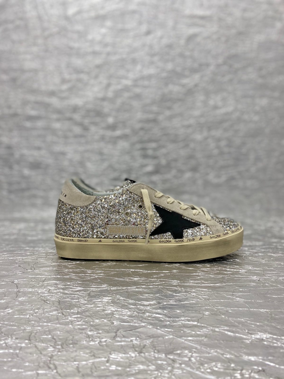 Golden Goose Glitter Platform Sneakers