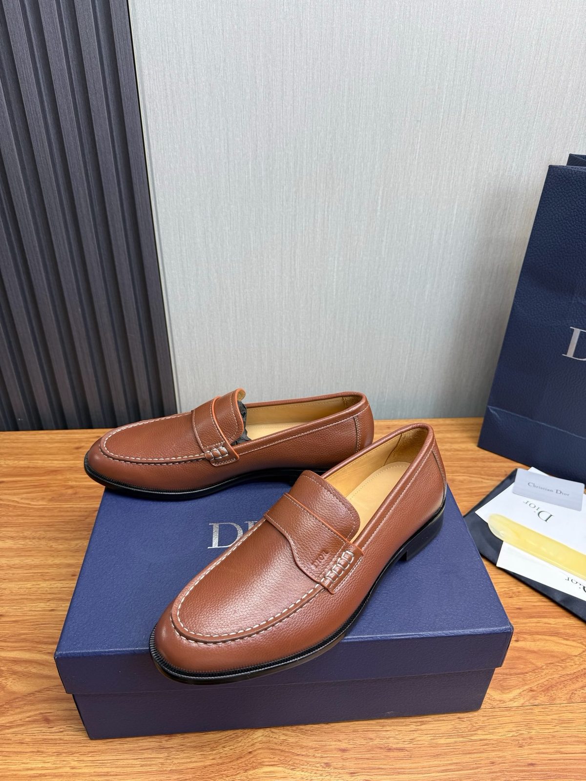 Dior Leather Penny Loafer Brown