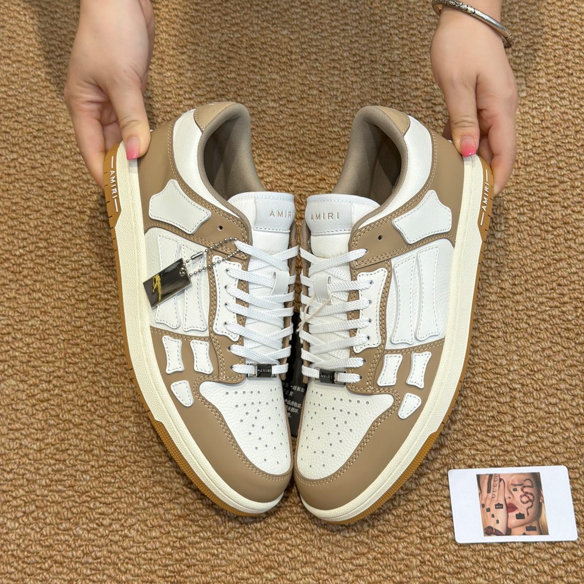 Amiri Leather Two-Tone Low-Top Sneakers