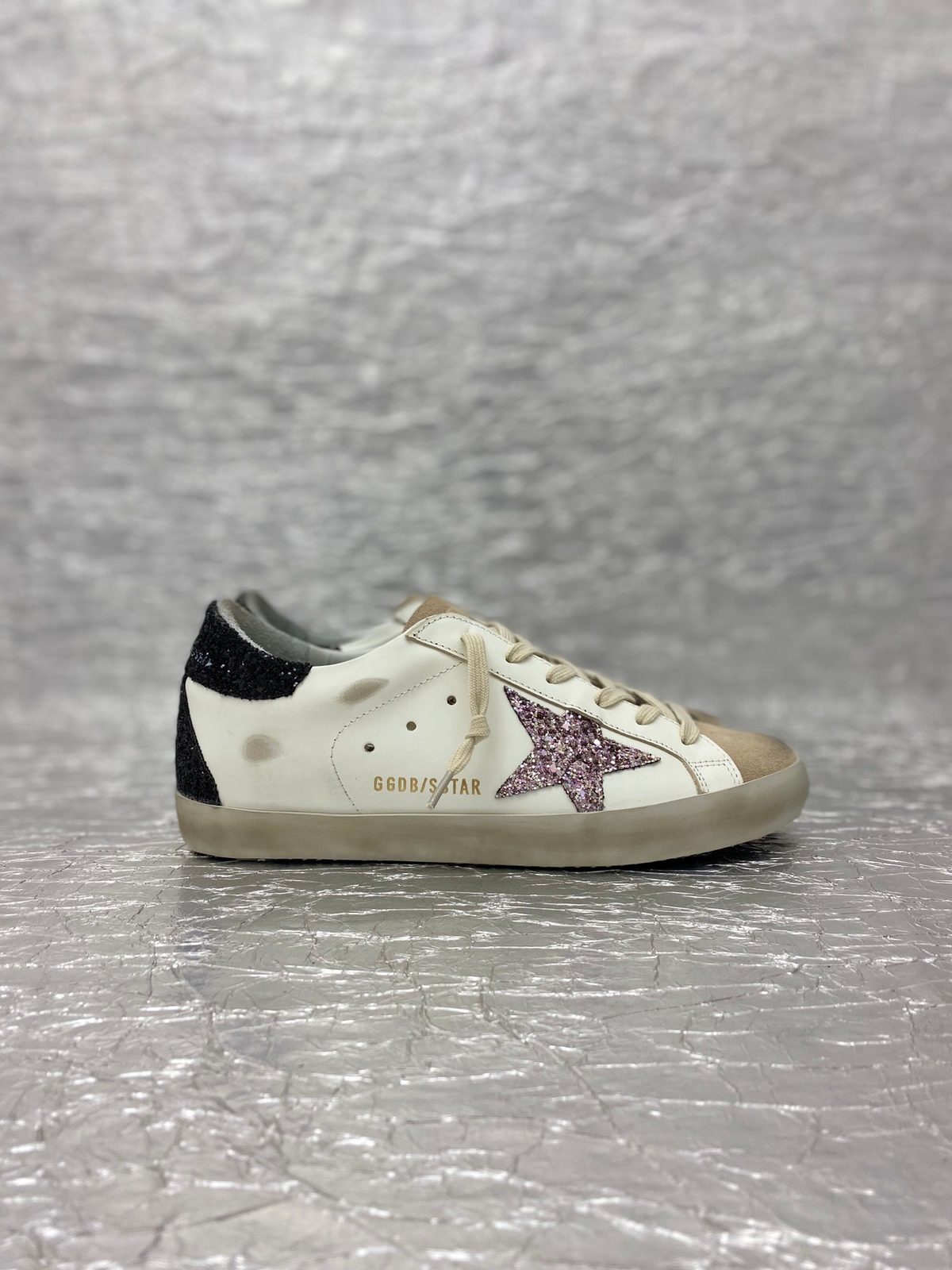 Golden Goose Superstar White Leather Pink Glitter