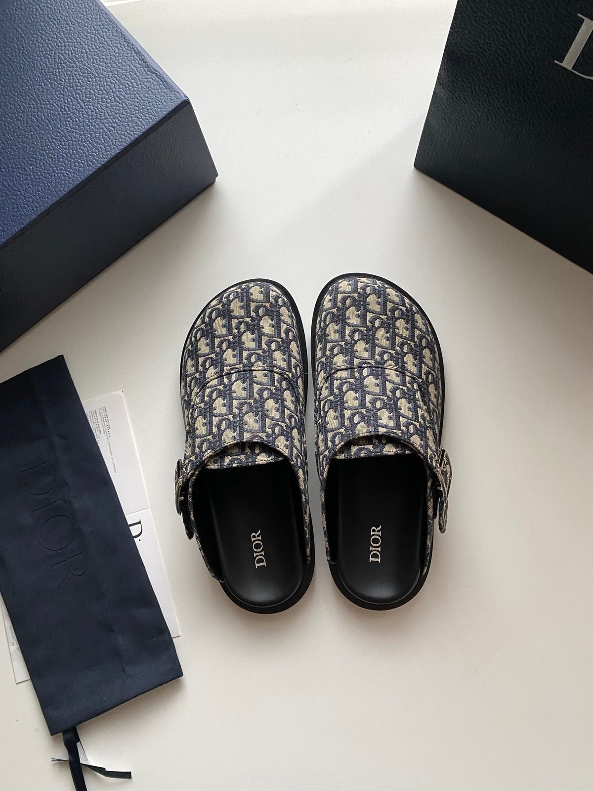 Dior Oblique Monogram Wool Blend Clogs