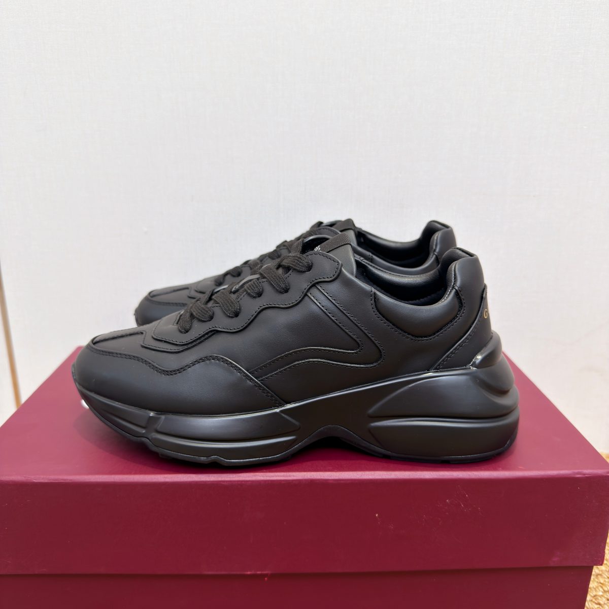 Gucci Black Leather Platform Sneakers