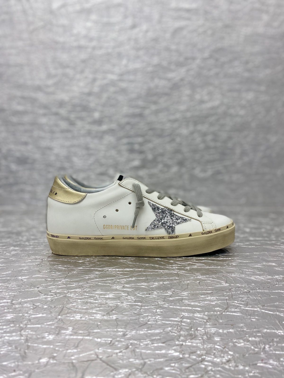 Golden Goose Deluxe Brand Superstar White Silver Glitter