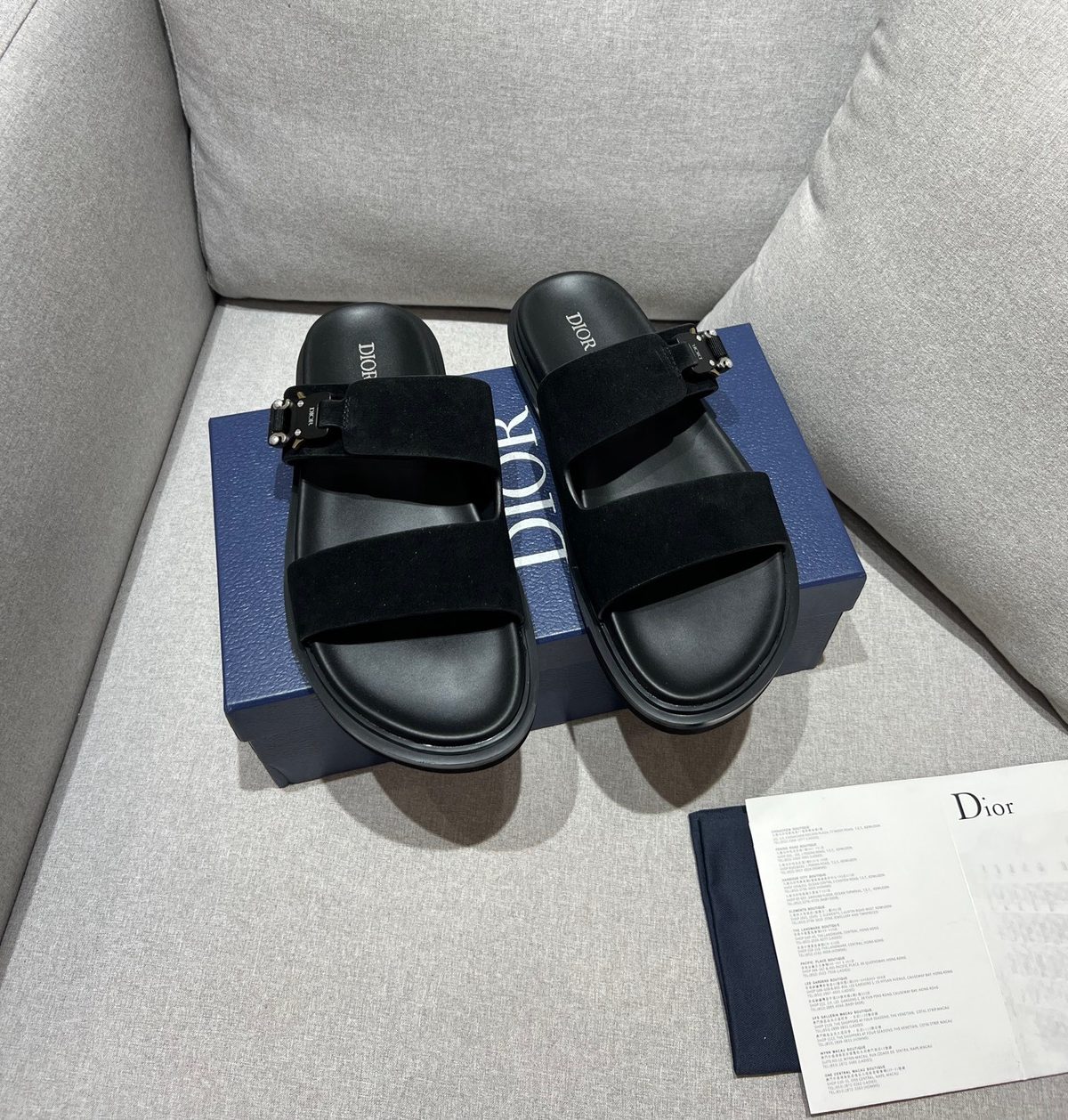 Dior Slide Sandals with Metal Hardware