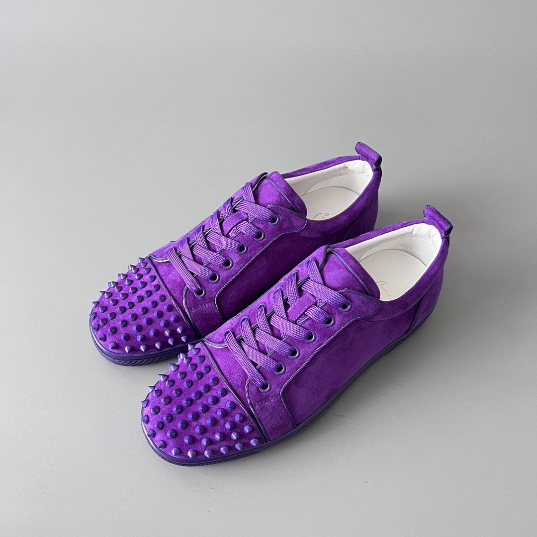 Christian Louboutin Spike Suede Low-Top Sneakers