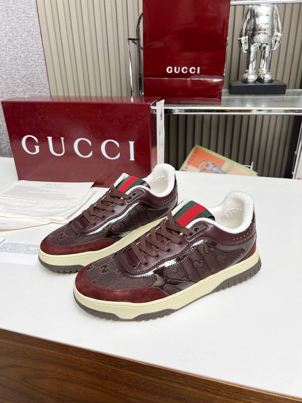 Gucci Screener Sneaker Burgundy/Cream