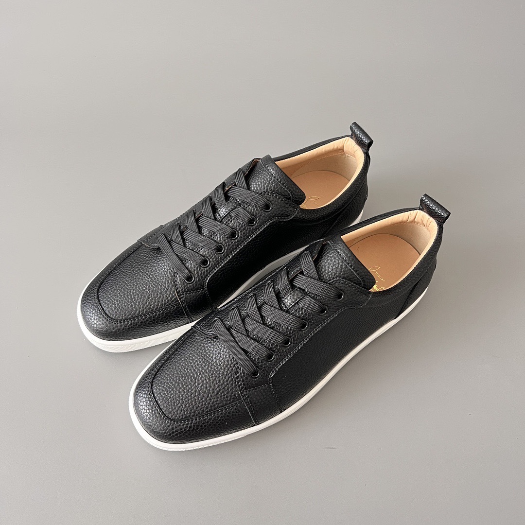 Christian Louboutin Black Leather Low-Top Sneaker