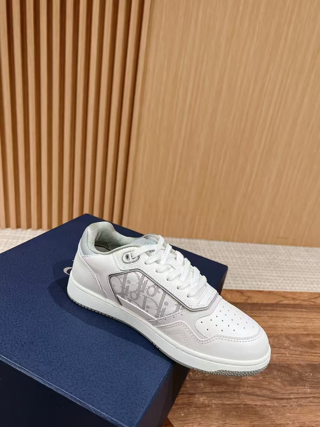 White Leather Low-Top Court Sneakers