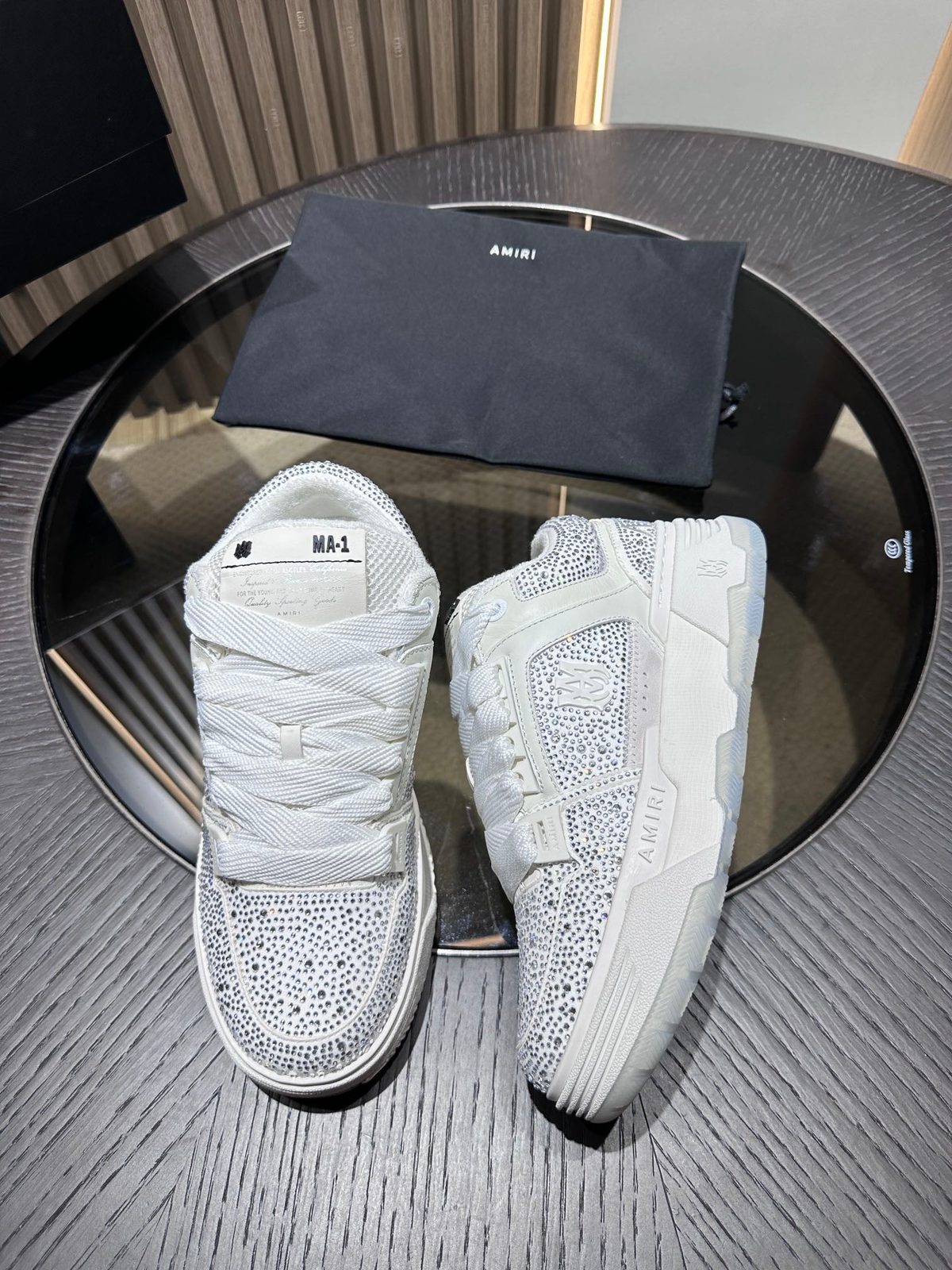 Amiri MA-1 Crystal Embellished High-Top Sneakers