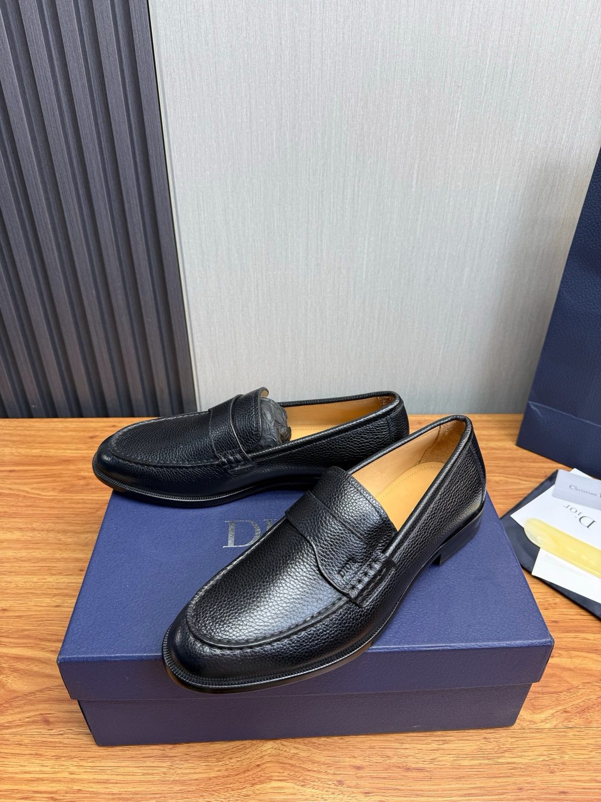 Dior Grained Leather Loafer Black