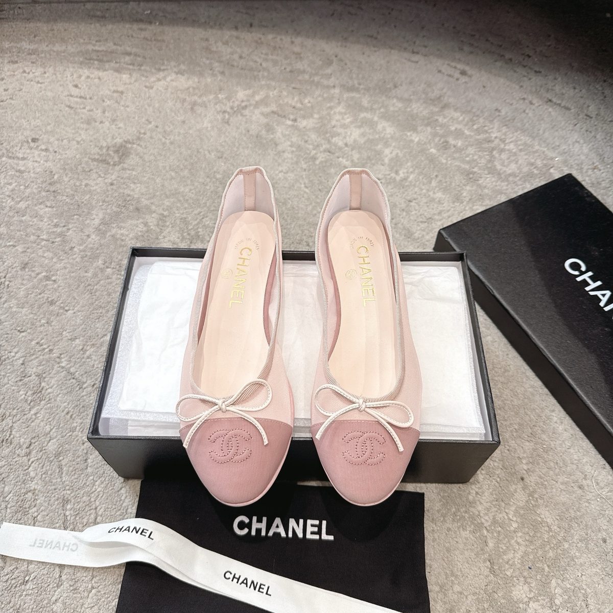 Chanel Ballet Flats Pink Bow