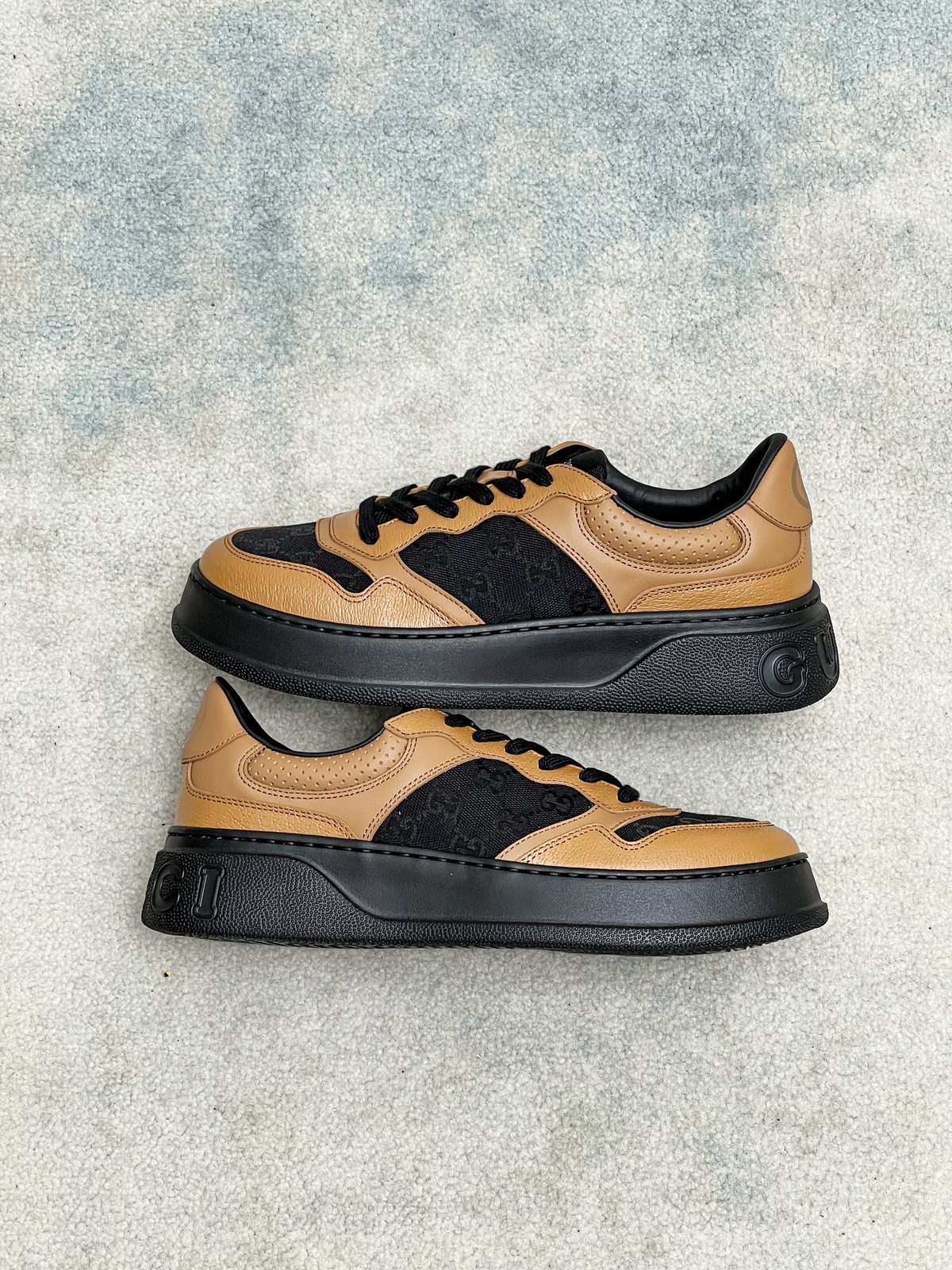 Gucci GG Canvas Leather Platform Sneakers