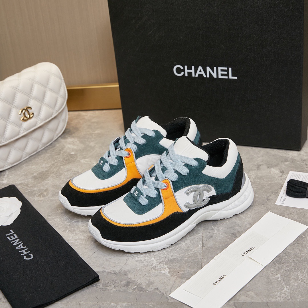 Chanel CC Logo Colorblock Sneakers