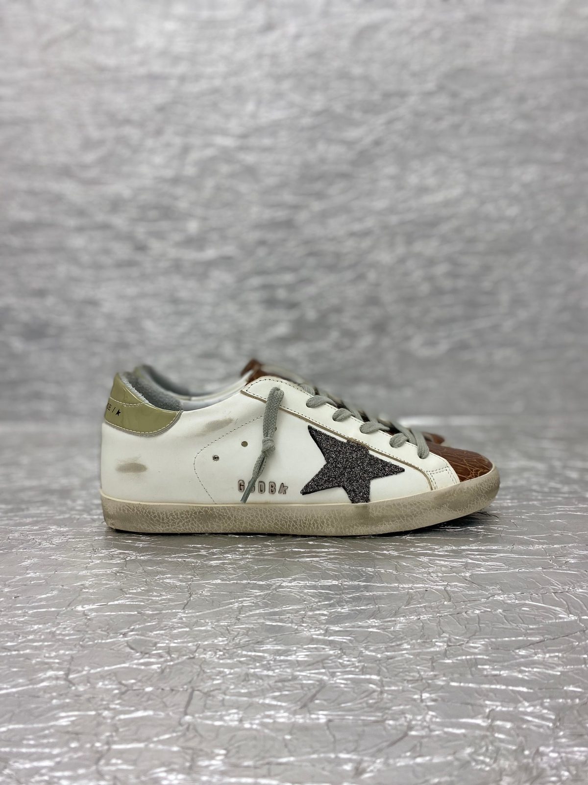 Golden Goose Superstar White Leather Brown Croc Star