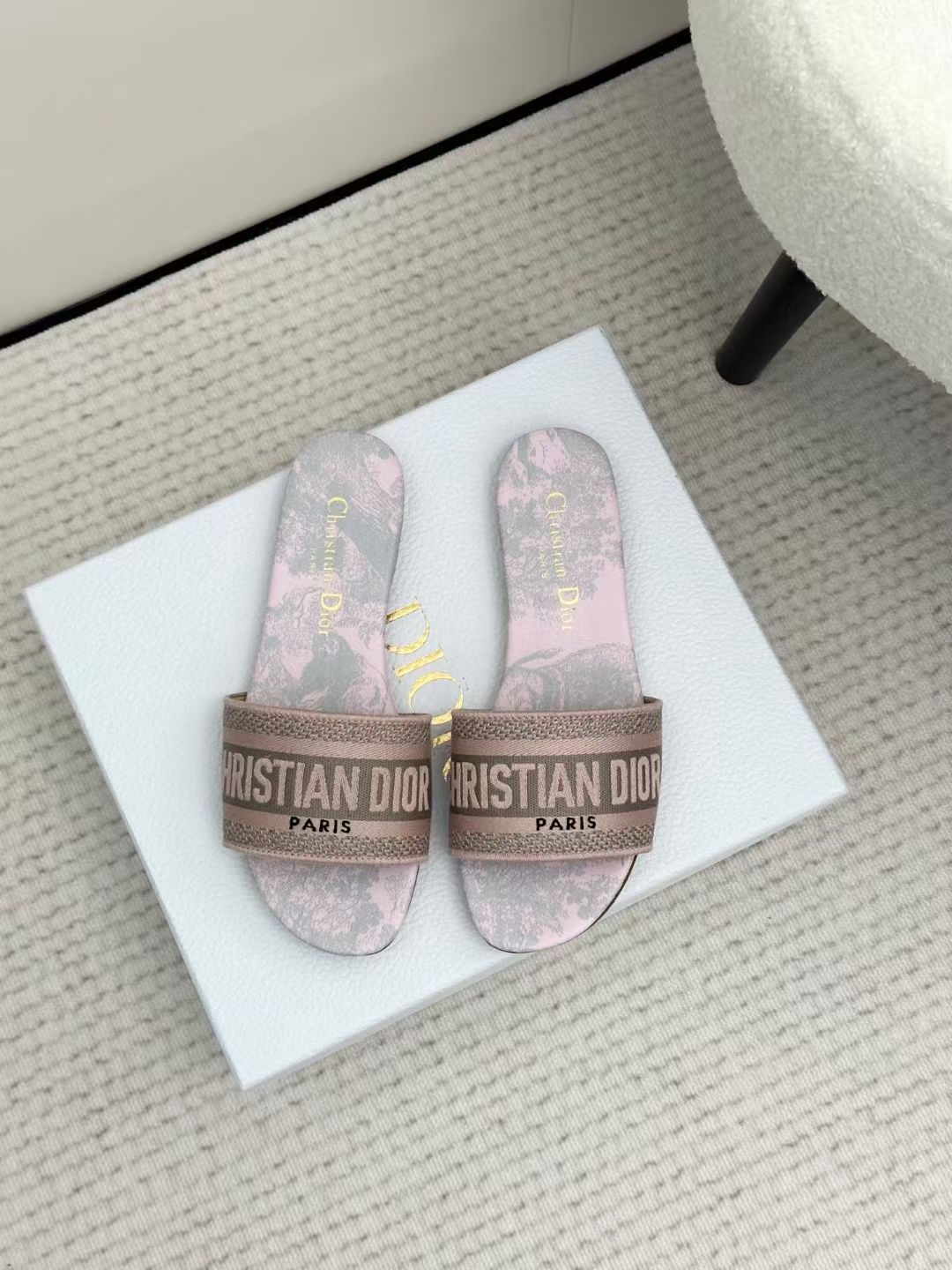 Christian Dior Diorquake Velvet Slide Sandals