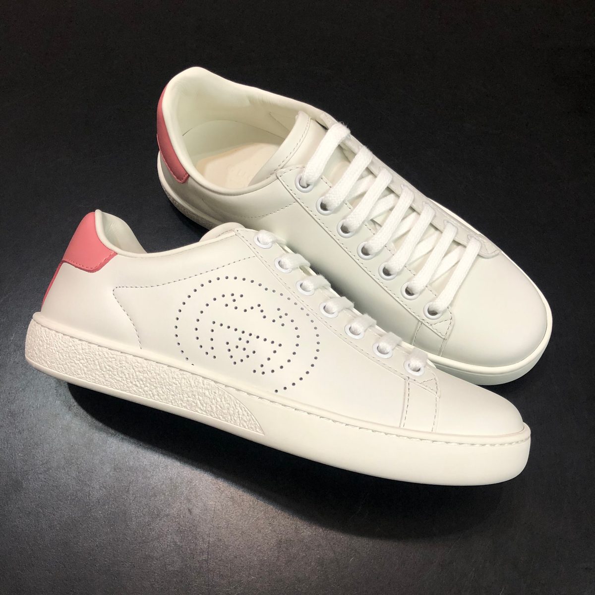 Gucci GG Perforated White Leather Sneaker
