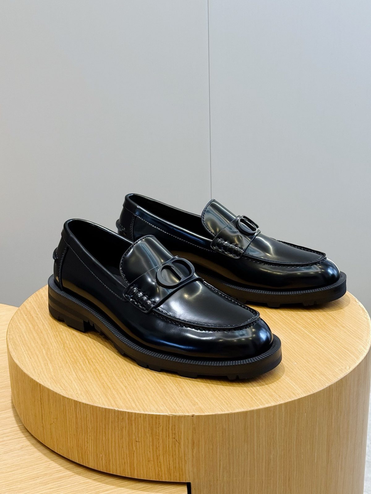 Dior CD Buckle Patent Leather Loafers