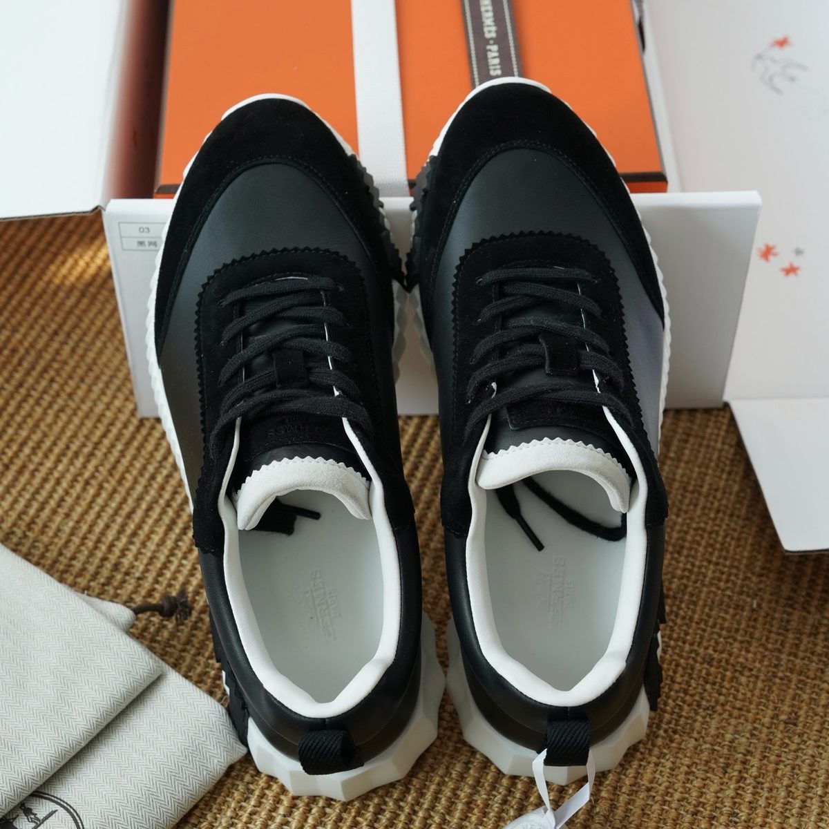 Black and White Color-Block Sneaker