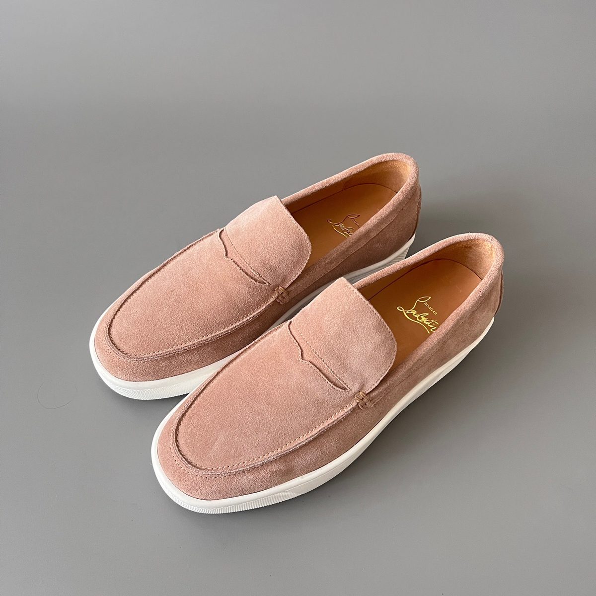 Louboutin Suede Loafer Slip-On Sneakers