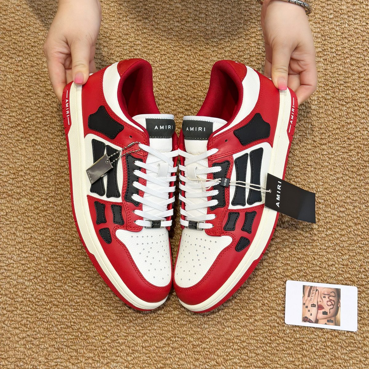 AMIRI High-Top Colorblock Leather Sneakers