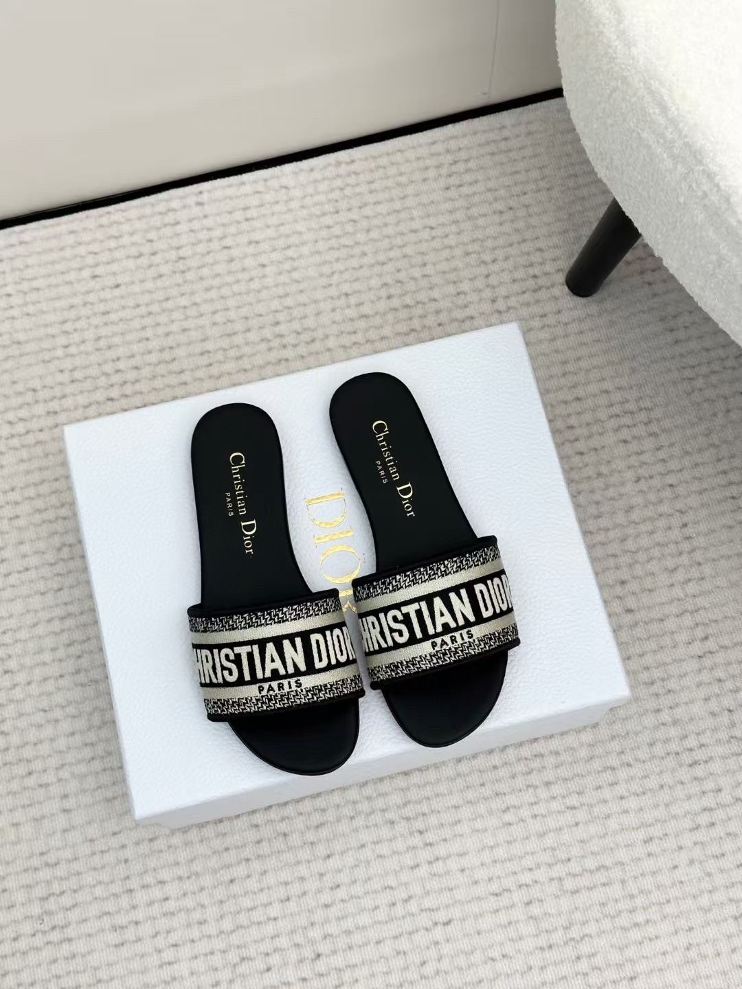 Christian Dior Logo Slide Sandals