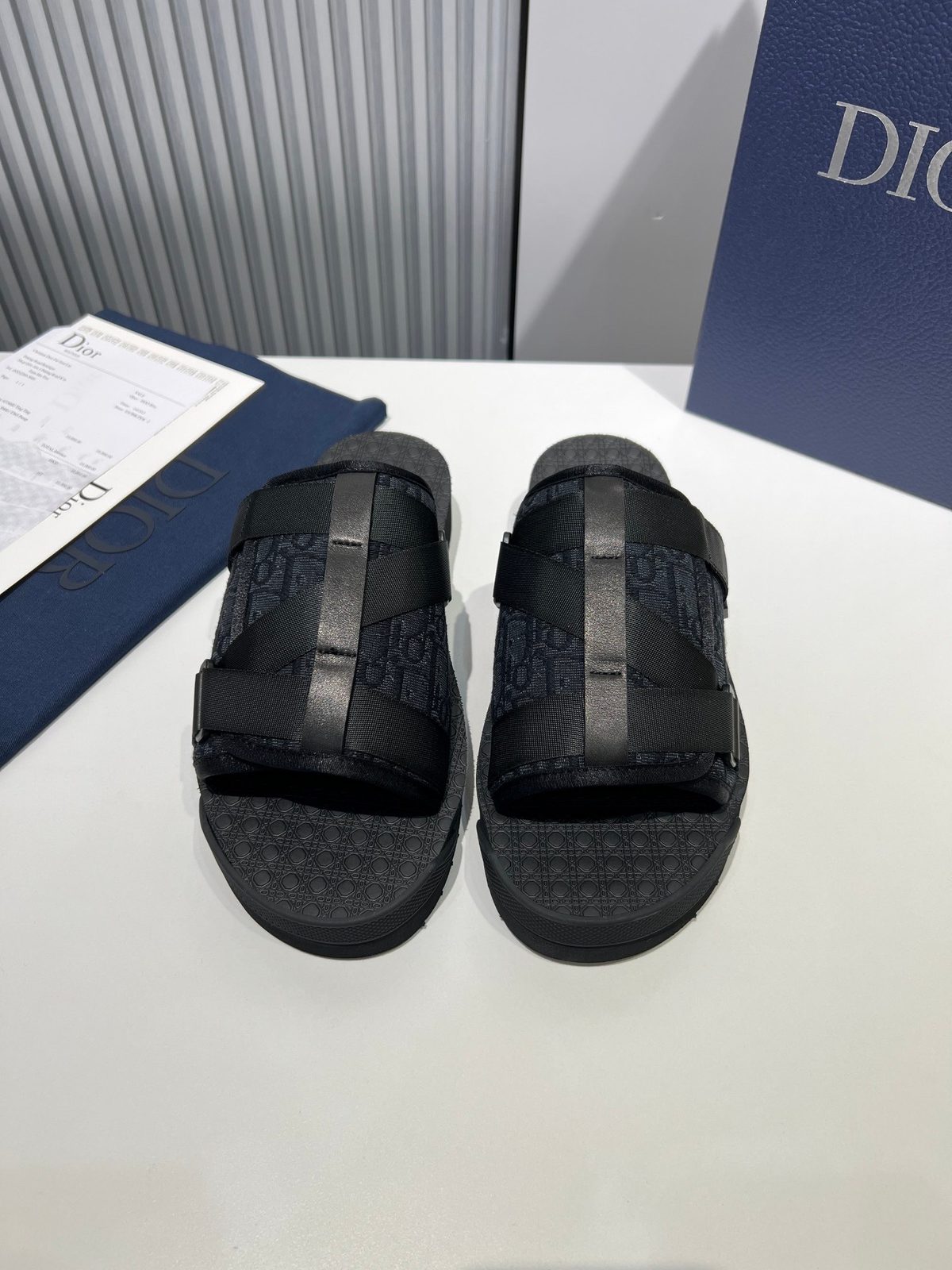 Dior Oblique Canvas Slide Sandals