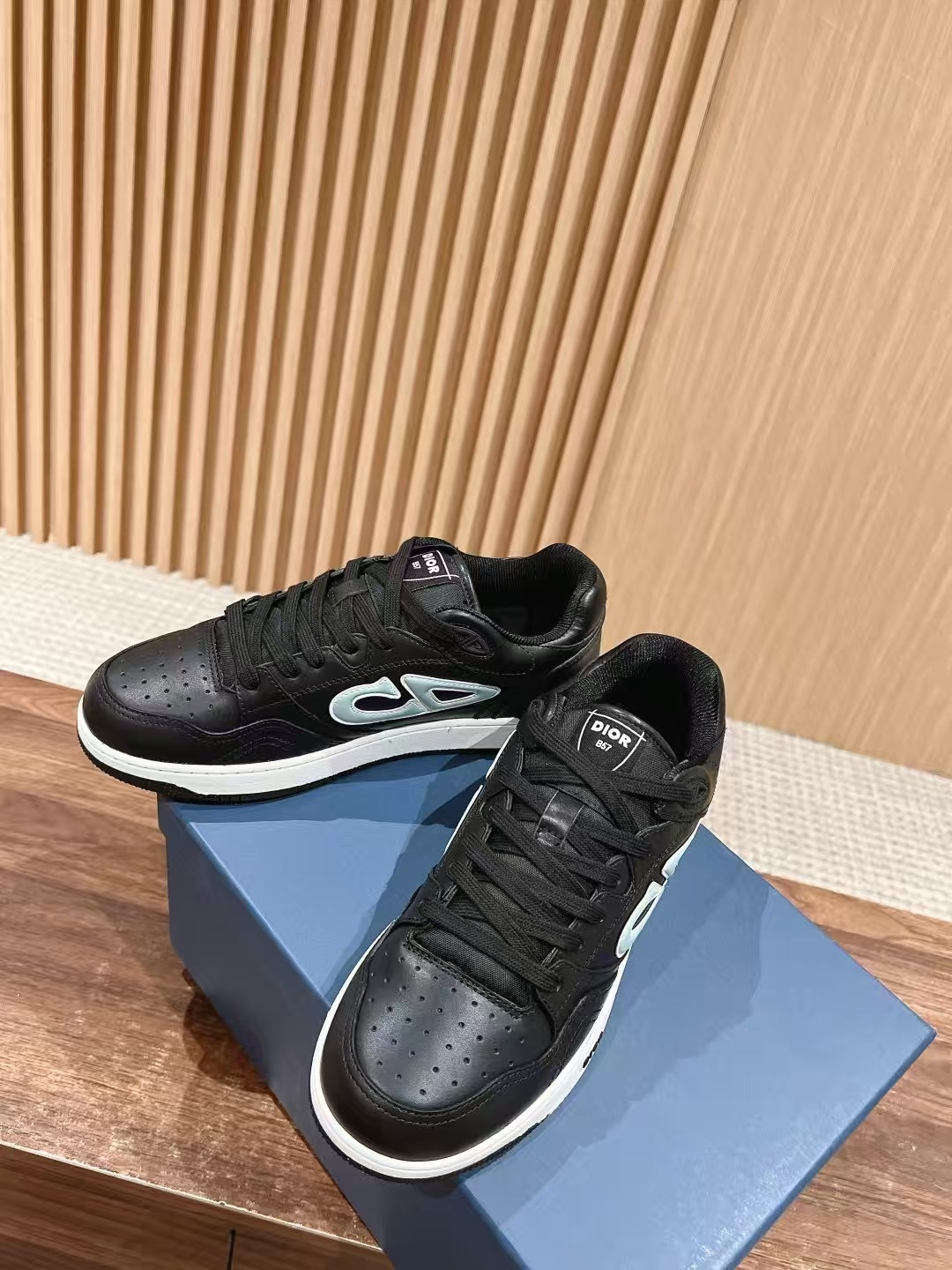 Dior B27 Black Leather Low-Top Sneakers